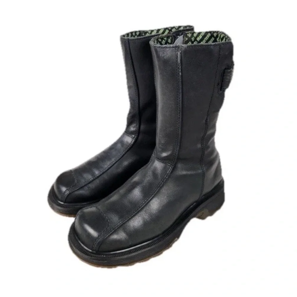 Vintage 90s Dr Martens 9788 Black Leather Moto Boots M7 W8.5 UK Made Unisex RARE - Picture 2 of 16
